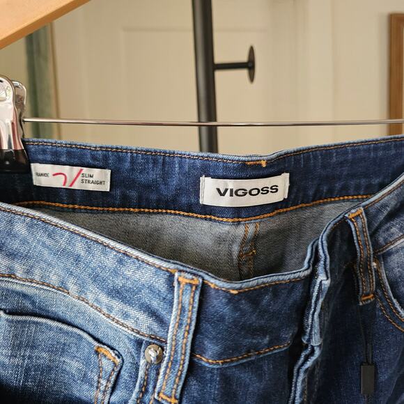 NWT Vigoss Frankie Slim Straight Jeans Womens size 31 Medium Wash - Picture 3 of 9